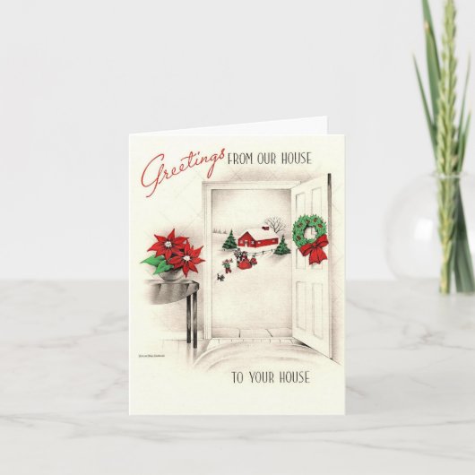Salutations vintages de notre carte de Noël (Devant)