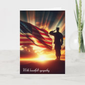 Saluting Amerikaanse soldaat voor sympathie Kaart (Voorkant)
