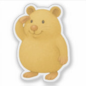 Saluting Cream Hamster Die-Cut Sticker (Devant)