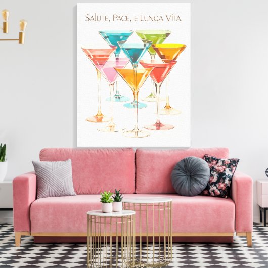 Saluut, Pace, e Lunga Vita Martiniklas Canvas Afdruk (Insitu (Woonkamer))