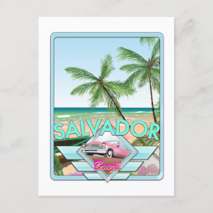 Salvador Brazilië vintage stijl reisposter. Briefkaart