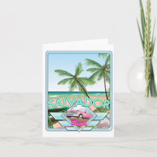 Salvador Brazilië vintage stijl reisposter. Feestdagen Kaart