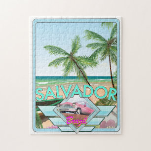Salvador Brazilië vintage stijl reisposter. Legpuzzel