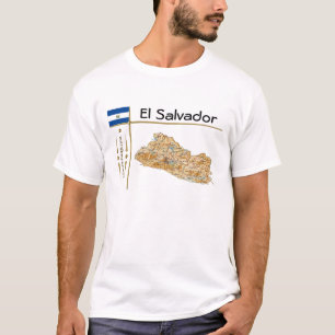 Salvador Carte + Drapeau + Titre T-shirt