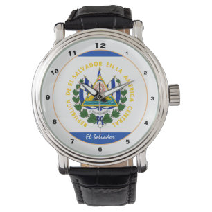Salvador Flag & El Salvador trendy mode/ontwerp Horloge
