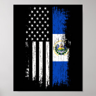 Salvadoraanse Amerikaanse vlag - El Salvador Usa T Poster
