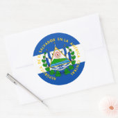Salvadoraanse vlag & wapen, El Salvador Ronde Sticker (Envelop)