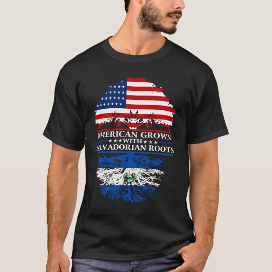Salvadorian Roots American Groot US El Salvador T-shirt (Voorkant)