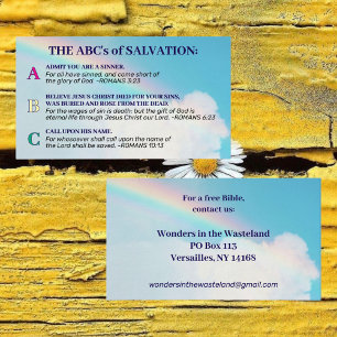 Salvation Gospel KJV Bijbelse Christelijke outreac Visitekaartje