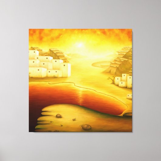 "Salvation" - Midden-Oosten, Orient Sunset Paintin Canvas Afdruk (Voorkant)