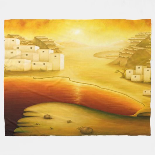 "Salvation" - Midden-Oosten, Orient Sunset Paintin Fleece Deken (Voorkant (Horizontaal))