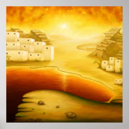 "Salvation" - Midden-Oosten, Orient Sunset Paintin Poster