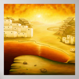 "Salvation" - Midden-Oosten, Orient Sunset Paintin Poster