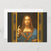 Salvator Mundi 1500 Leonardo da Vinci Fine Art Briefkaart (Voorkant / Achterkant)