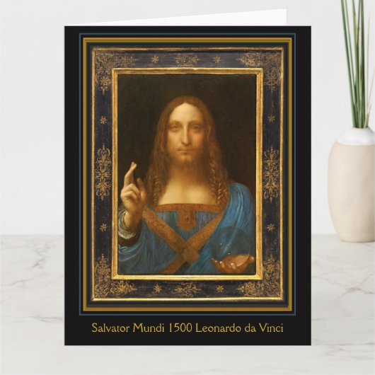 Salvator Mundi 1500 Leonardo da Vinci Kaart (Voorkant)