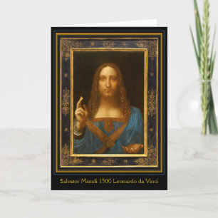 Salvator Mundi 1500 Leonardo da Vinci-kaart Kaart
