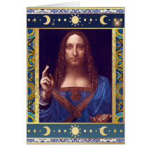 Salvator Mundi door Leonardo da Vinci Kerst Kaart