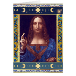 Salvator Mundi door Leonardo da Vinci Kerst Kaart
