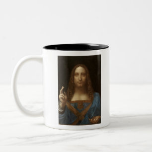 Salvator Mundi, het schilderen van Christus, Vinci Tweekleurige Koffiemok