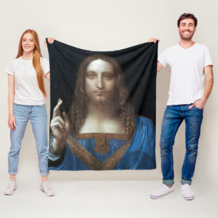 Salvator Mundi, Jezus Christus, Leonardo da Vinci Fleece Deken