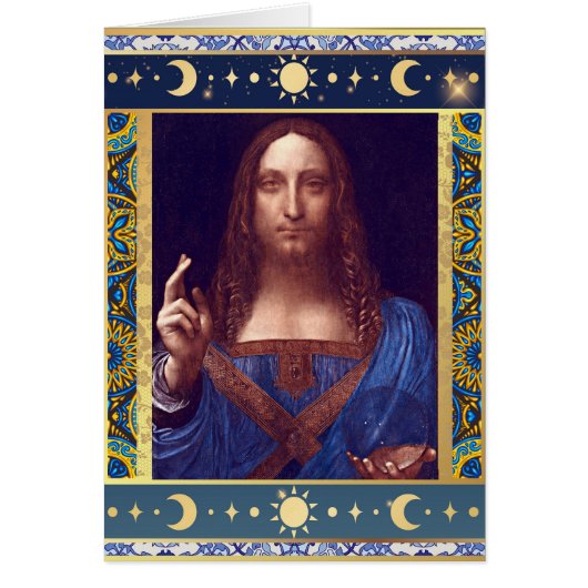 Salvator Mundi par Leonardo da Vinci Carte de Noël (Devant)