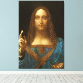 Salvator Mundi van Leonardo da Vinci (c1500) Canvas Afdruk (Insitu (Houten vloer))