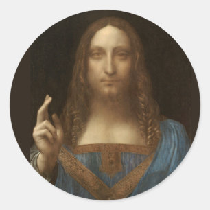 Salvator Mundi van Leonardo da Vinci ongeveer 1500 Ronde Sticker