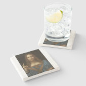 Salvator Mundi van Leonardo da Vinci Stenen Onderzetter (Zijkant)
