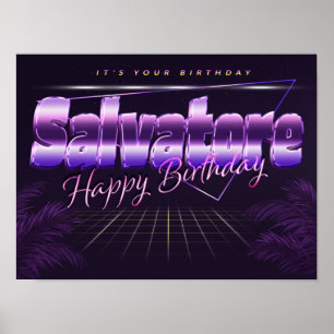 Salvatore Nom Vorname retro Poster Geburtstag