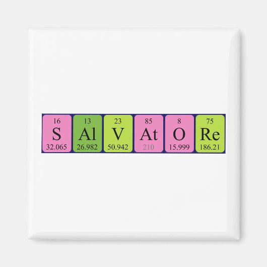 Salvatore periodieke tabelnaam magneet (Voorkant)