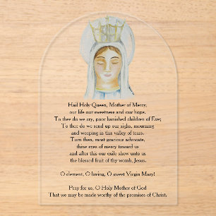 Salve Regina Acryl Gebed Kaart Uitnodigingen