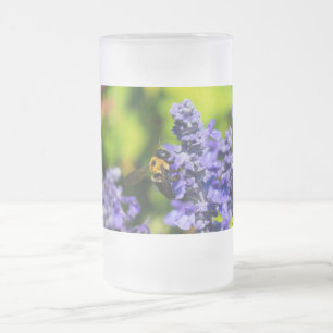 Salvia Avec Bumblebebe Frosted Glass Beer Mug