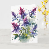 Salvia - Carte de fleurs à l'aquarelle (Fleur jaune)