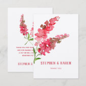 Salvia rose Elégant Mariage Floral Merci (Devant / Derrière)