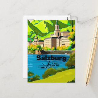 Salzburg Austria Travel Postcard Art, Austria Trav Briefkaart