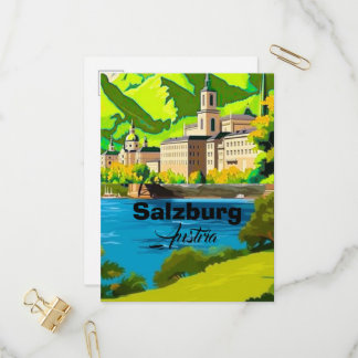 Salzburg Austria Travel Postcard Art, Austria Trav Uitnodiging Briefkaart