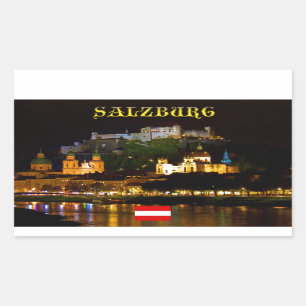 Salzburg Castle Austria - Foto van hoge kwaliteit Rechthoekige Sticker