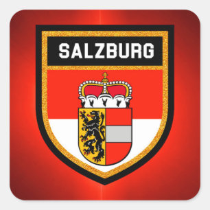 Salzburg Flag Vierkante Sticker