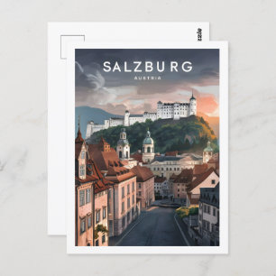 Salzburg Oostenrijk Beroemde Reisplaats Briefkaart