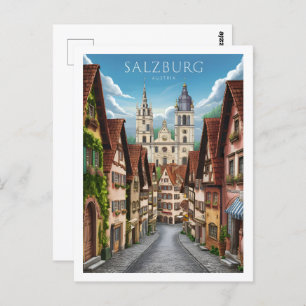 Salzburg Oostenrijk Beroemde Reisplaats Briefkaart