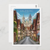 Salzburg Oostenrijk Beroemde Reisplaats Briefkaart (Voorkant / Achterkant)