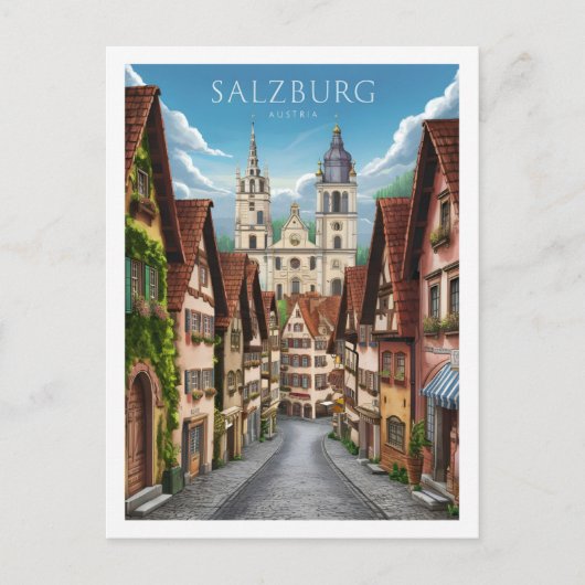 Salzburg Oostenrijk Beroemde Reisplaats Briefkaart (Voorkant)