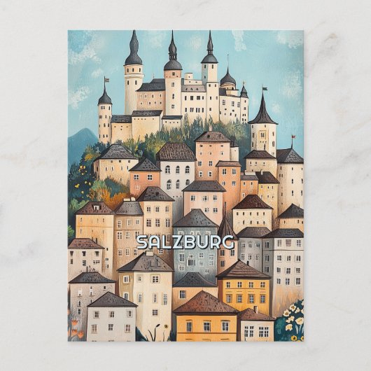 Salzburg Oostenrijk Briefkaart (Voorkant)