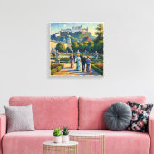 Salzburg Oostenrijk Kasteeltuin Uitgerekte Canvas Afdruk (Insitu (Woonkamer))
