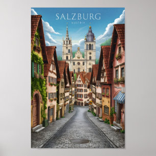Salzburg Oostenrijk Kunst Beroemde Reisplaats Poster