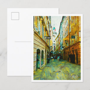 Salzburg Oostenrijk Mooie olieverfstad Briefkaart