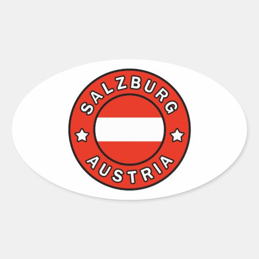 Salzburg Oostenrijk Ovale Sticker (Voorkant)