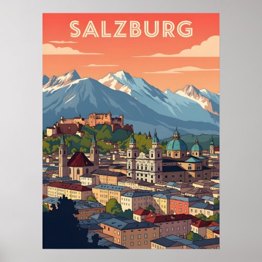 Salzburg Oostenrijk Poster (Voorkant)