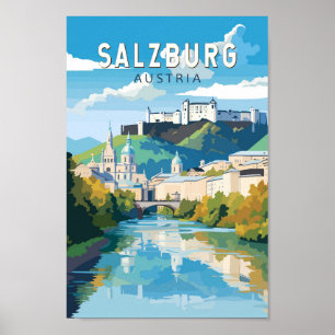Salzburg Oostenrijk Reizen Kunst Vintage Poster