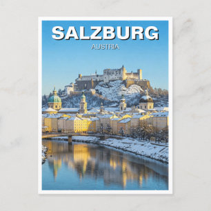Salzburg Oostenrijk Reizen Winter Briefkaart